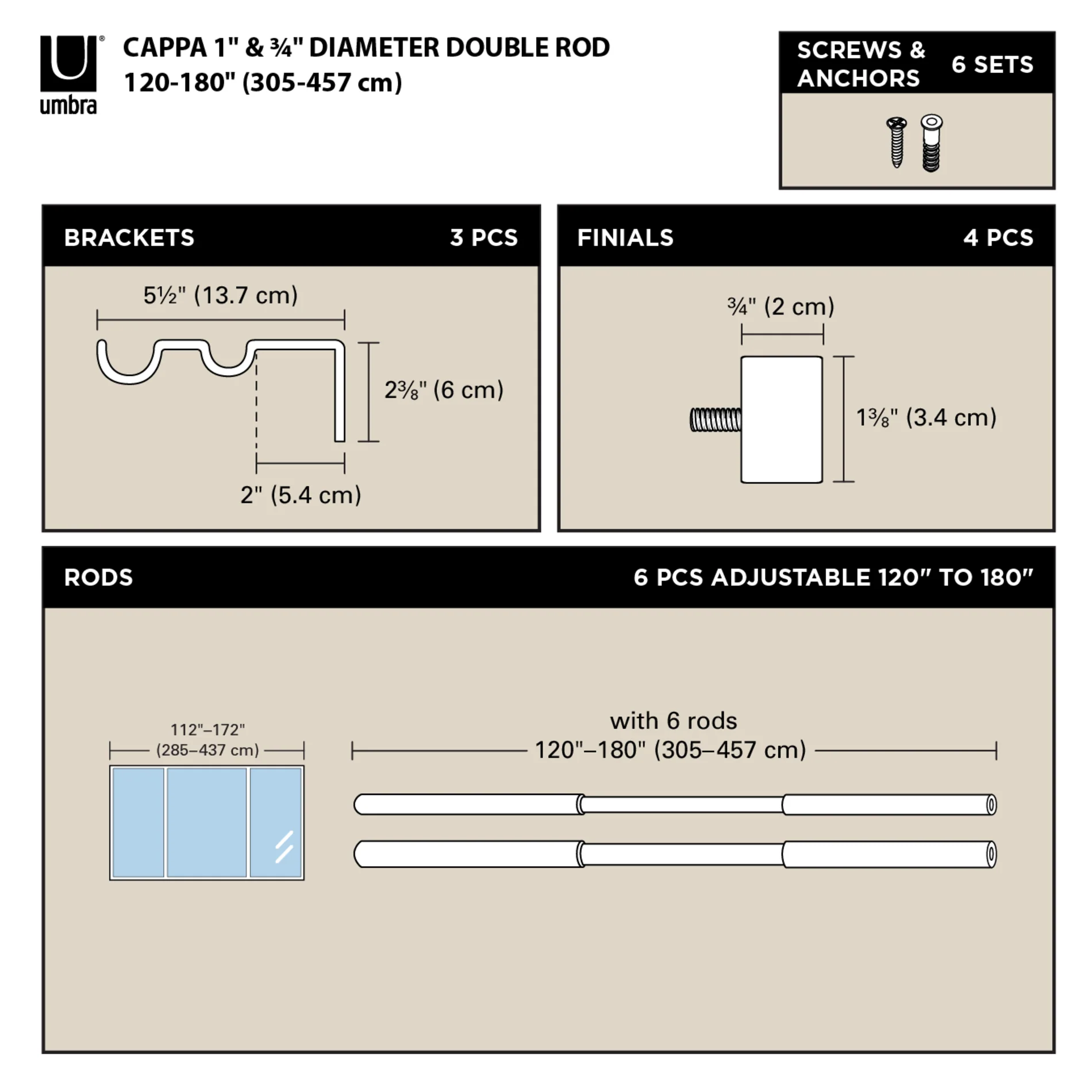 Cappa Double Curtain Rod - Image 27