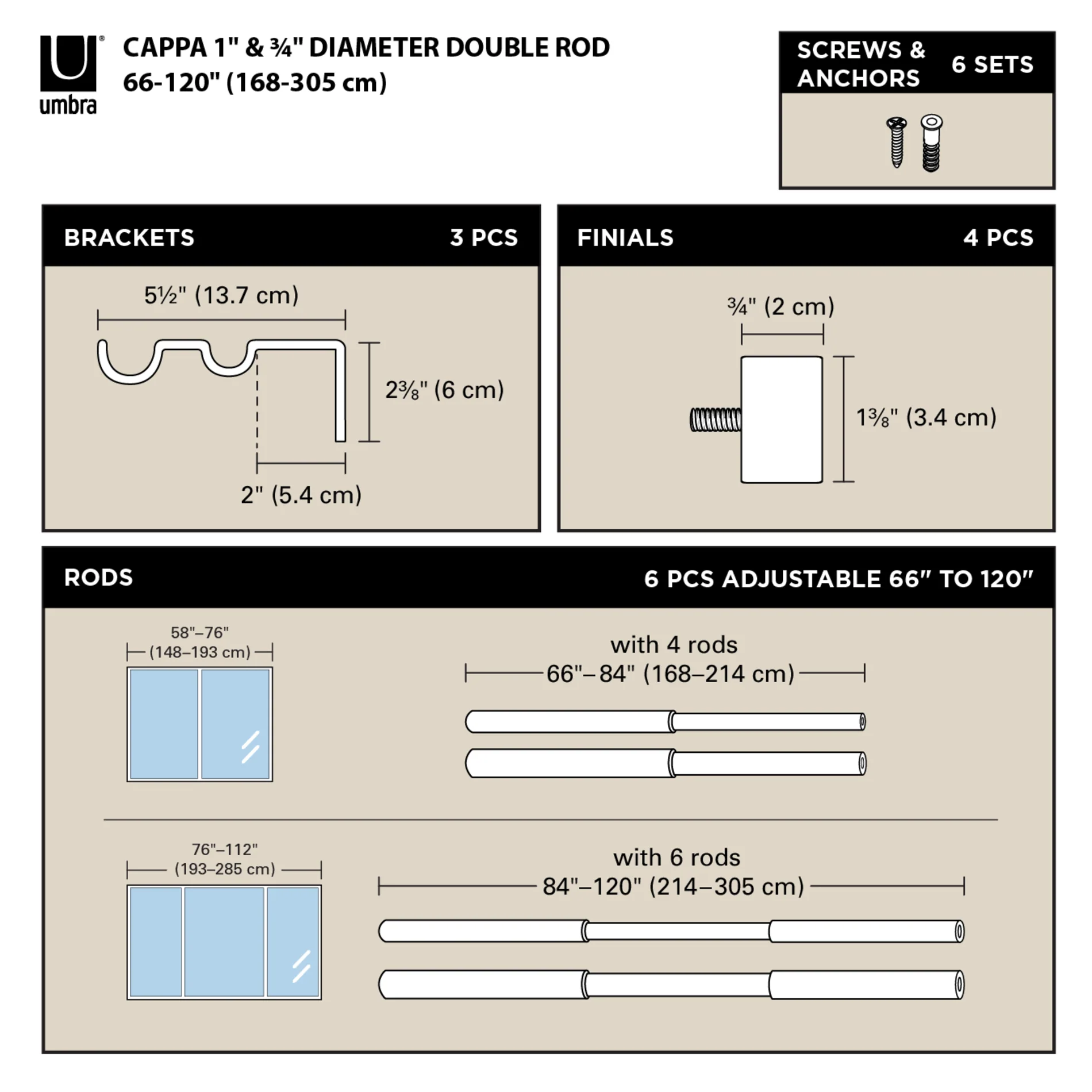Cappa Double Curtain Rod - Image 49