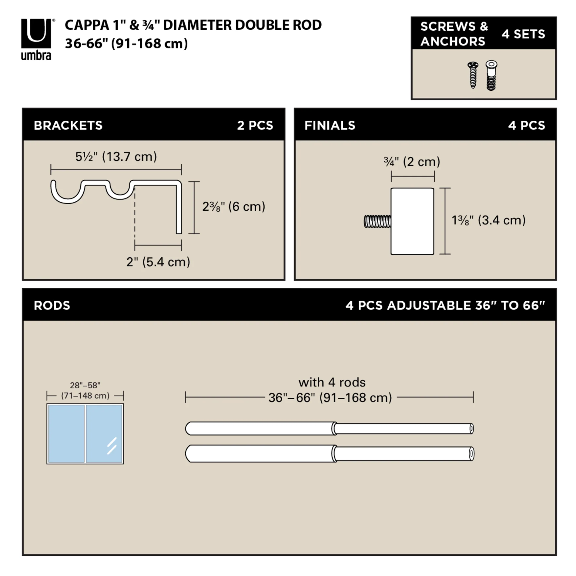 Cappa Double Curtain Rod - Image 81