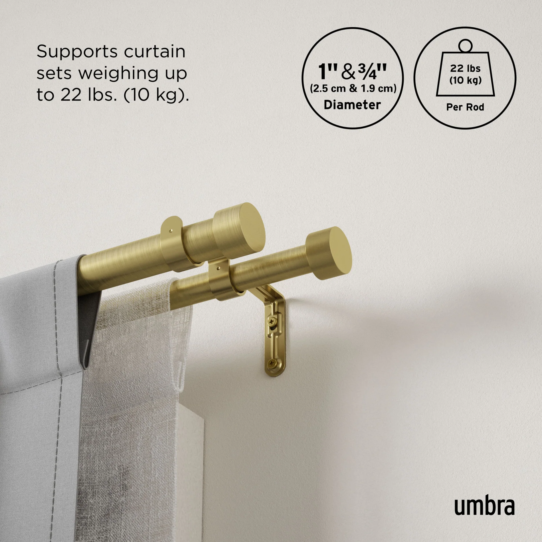 Cappa Double Curtain Rod - Image 84