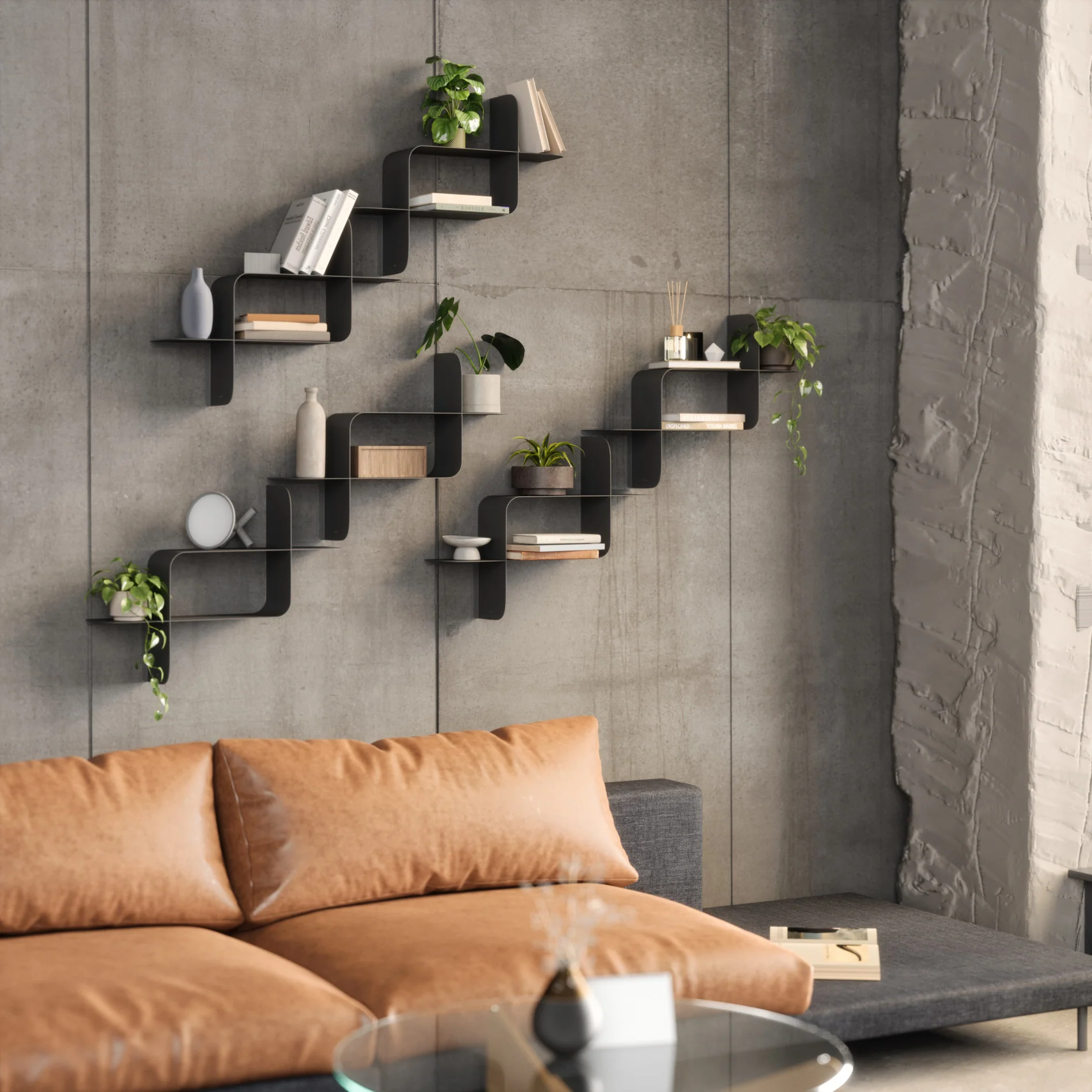 Montage Metal Wall Shelves, Set of 2 - Image 3