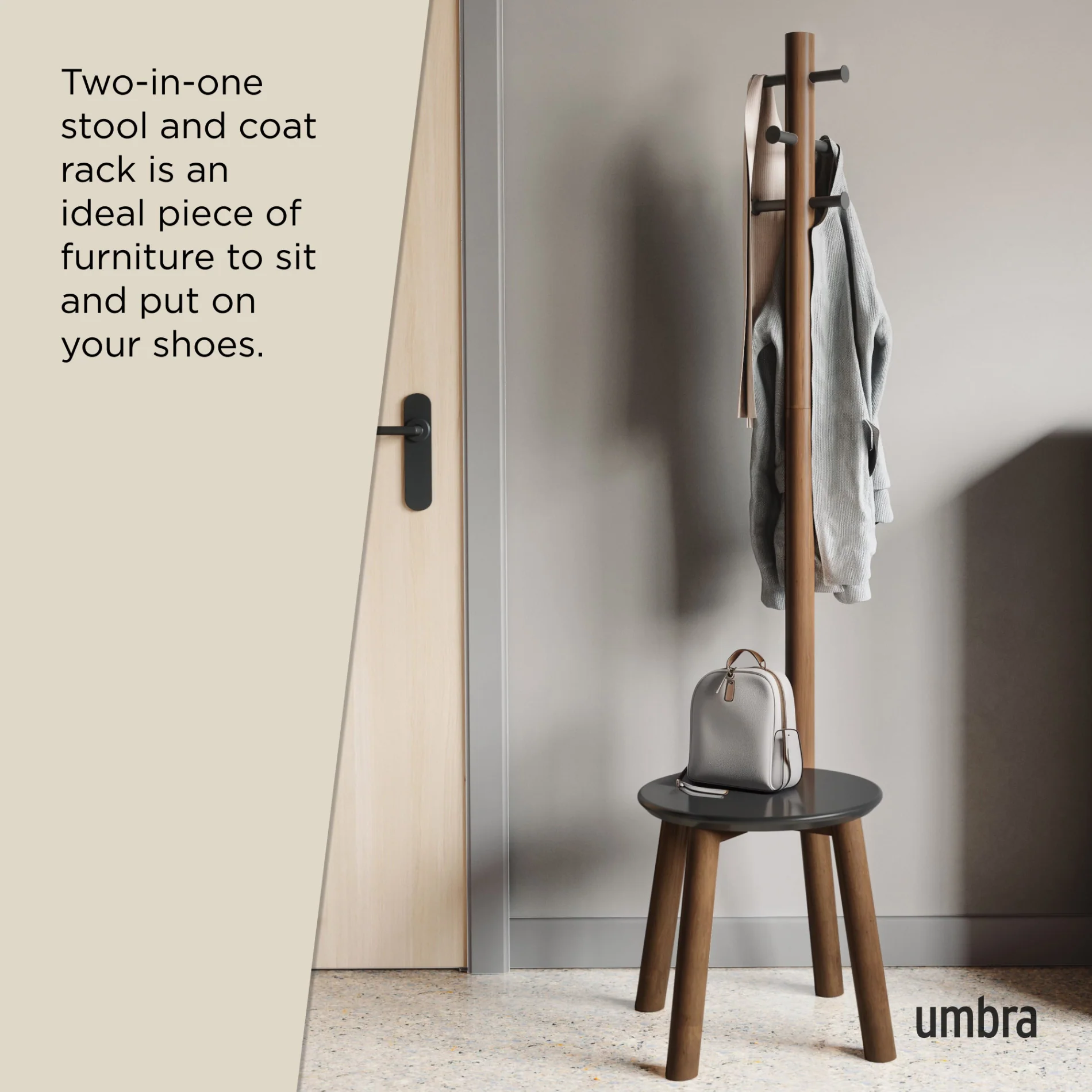 Pillar Stool and Coat Rack - Image 4