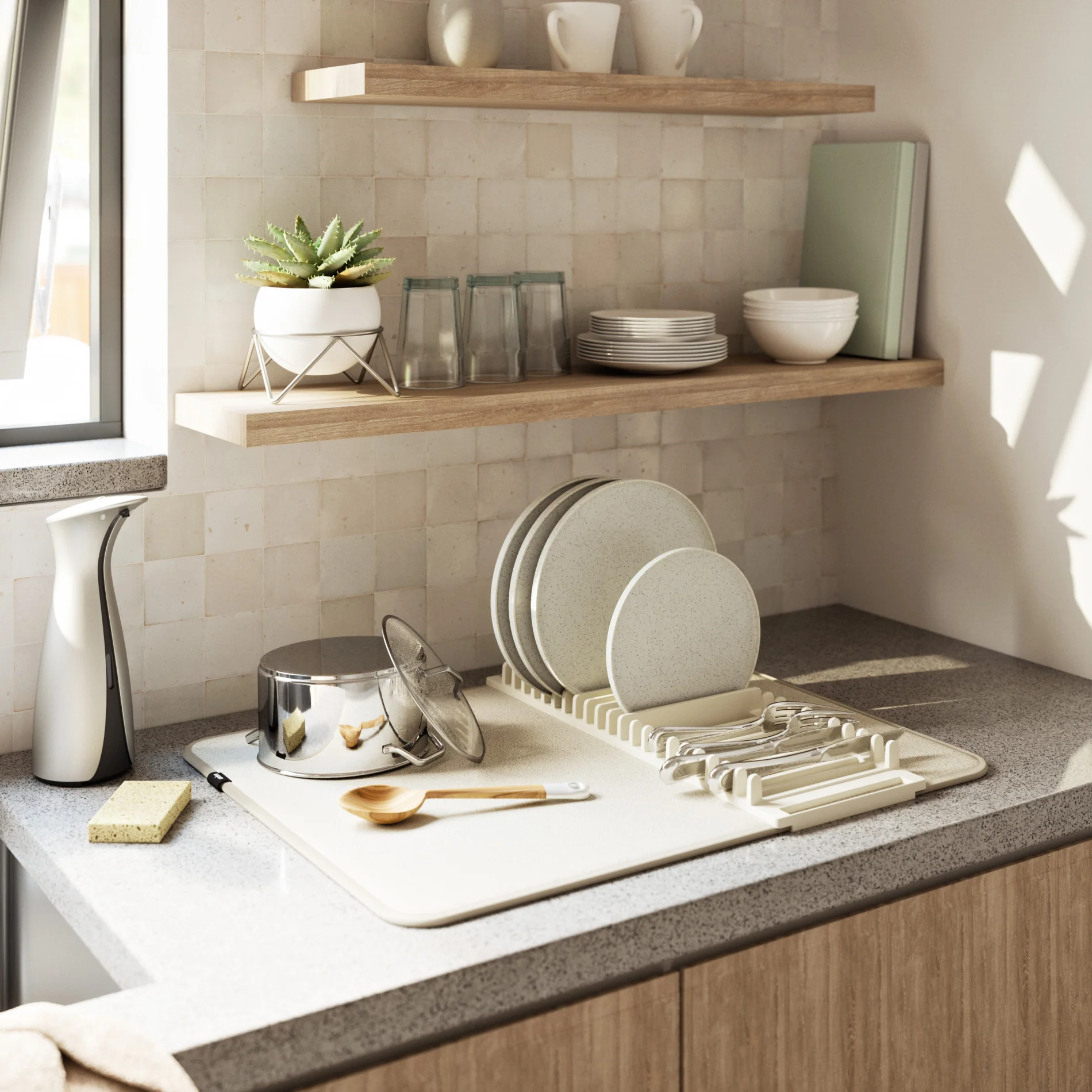 UDry Dish Drying Rack with Mat - Image 21