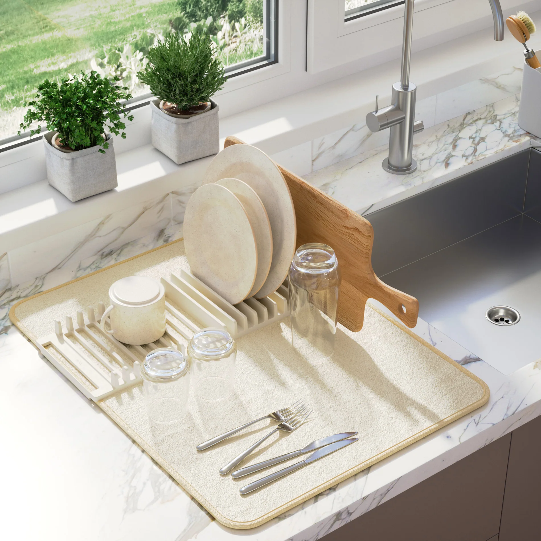 UDry Dish Drying Rack with Mat - Image 22