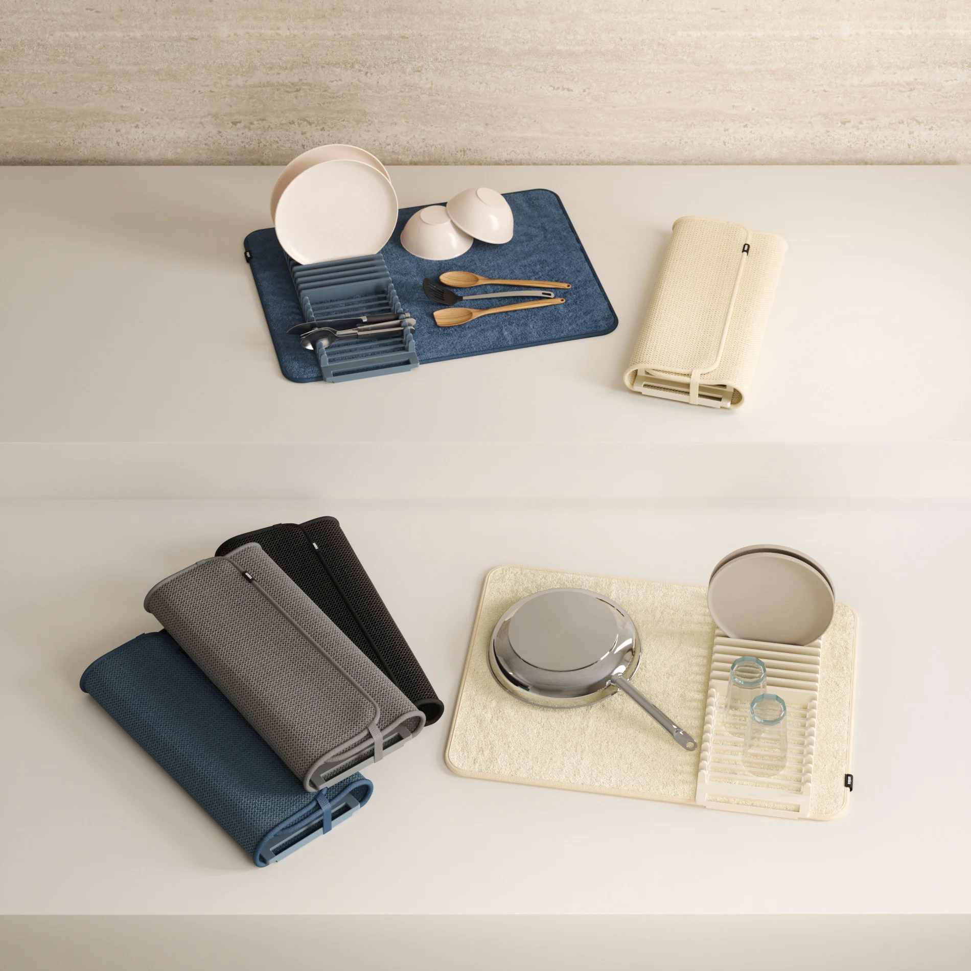 UDry Dish Drying Rack with Mat - Image 35