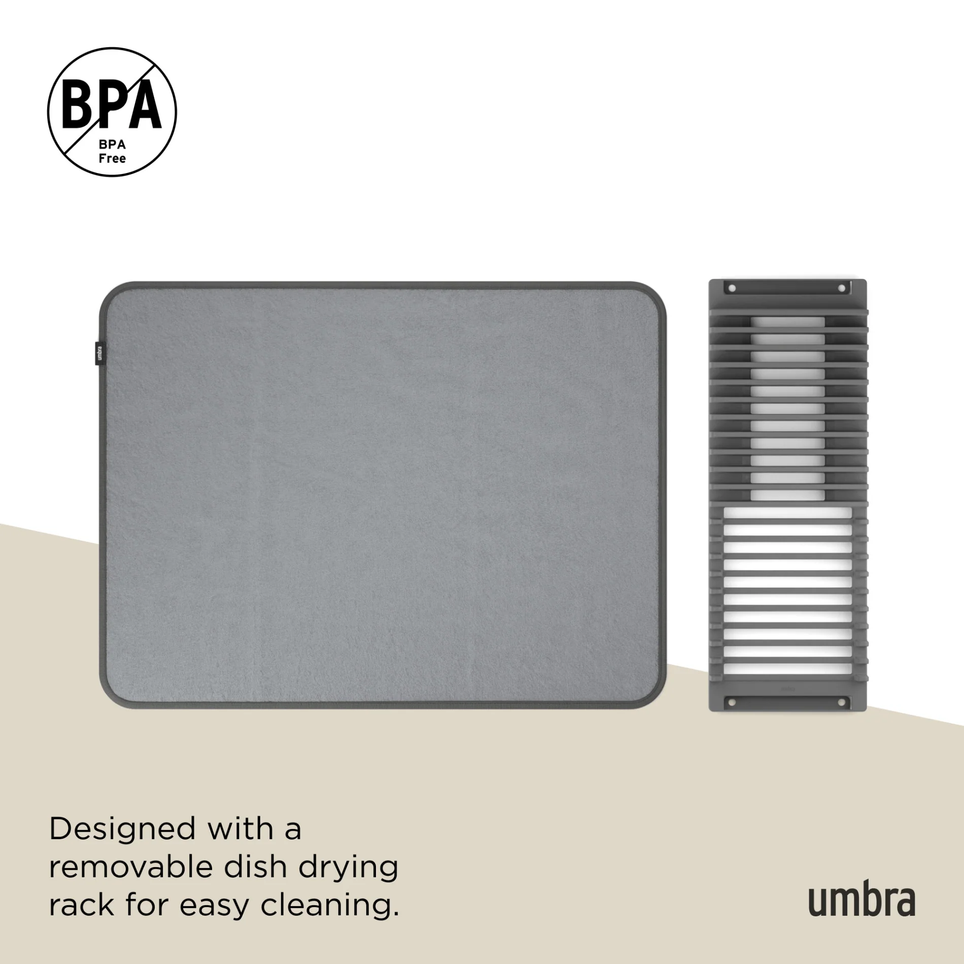 UDry Dish Drying Rack with Mat - Image 8